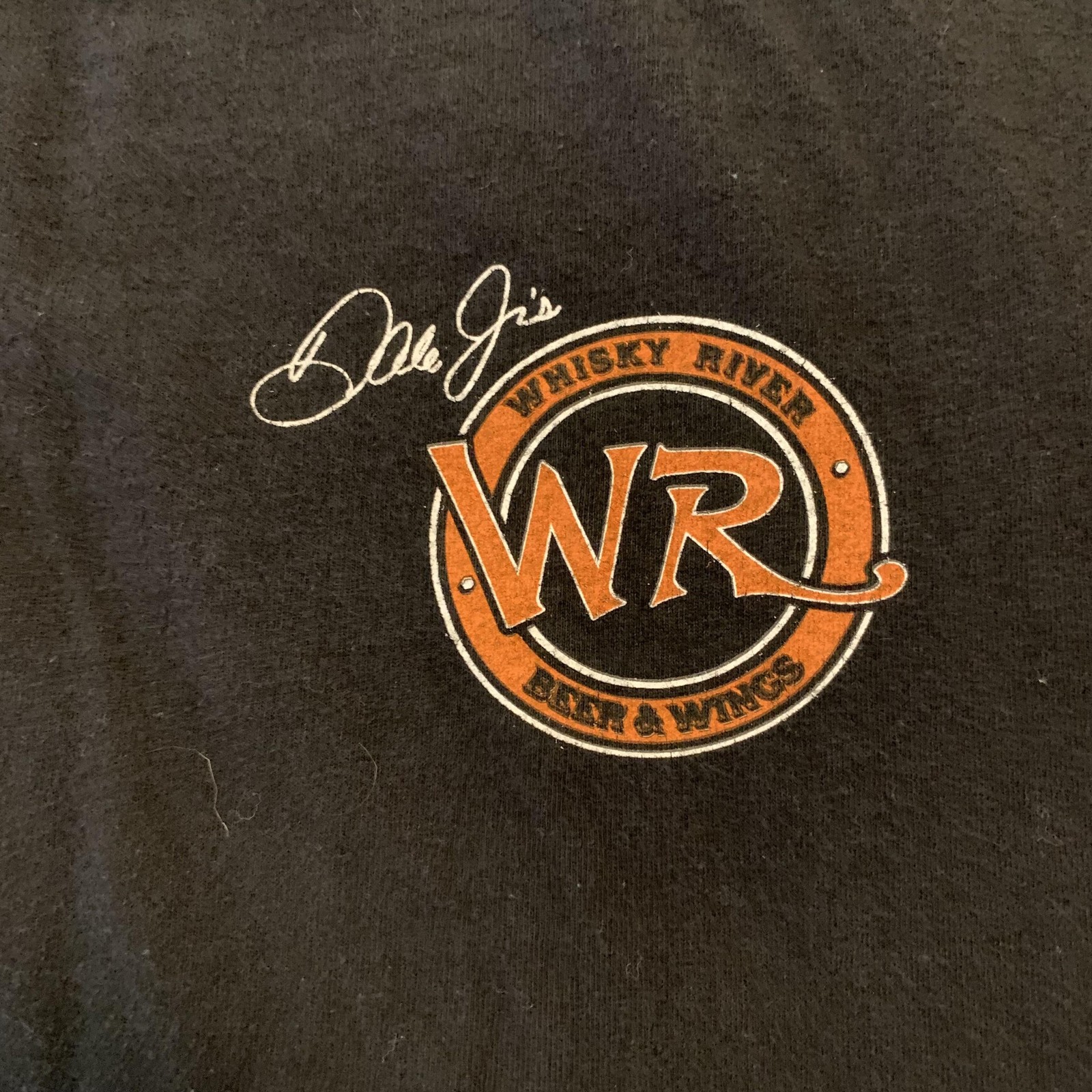 Dale Jr Whisky River Shirt Mens 2XL Black Hold On Tight Guitar Western Bar Wings