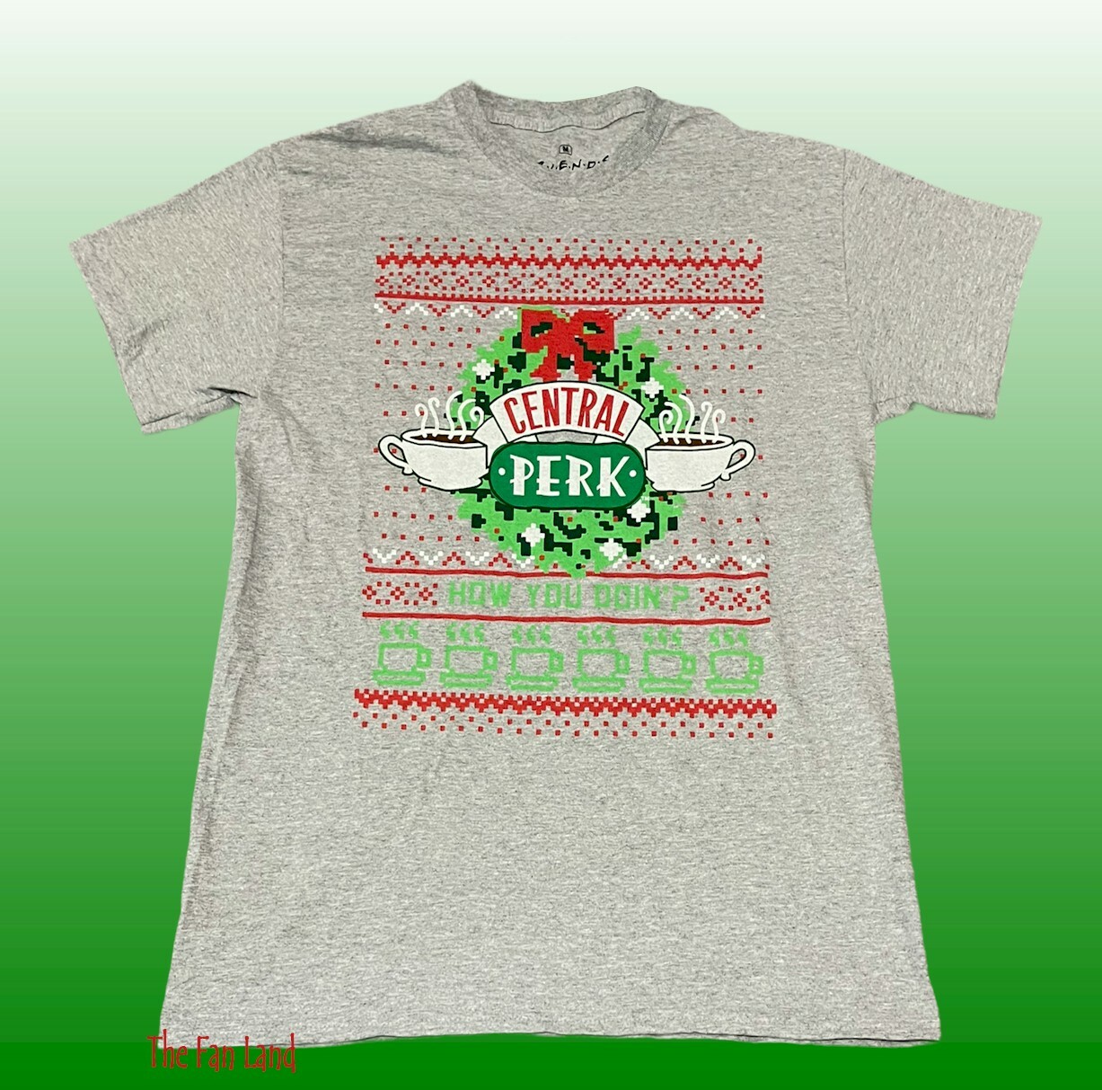 New Friends Central Perk How You Doin? Christmas NBC Mens T-Shirt