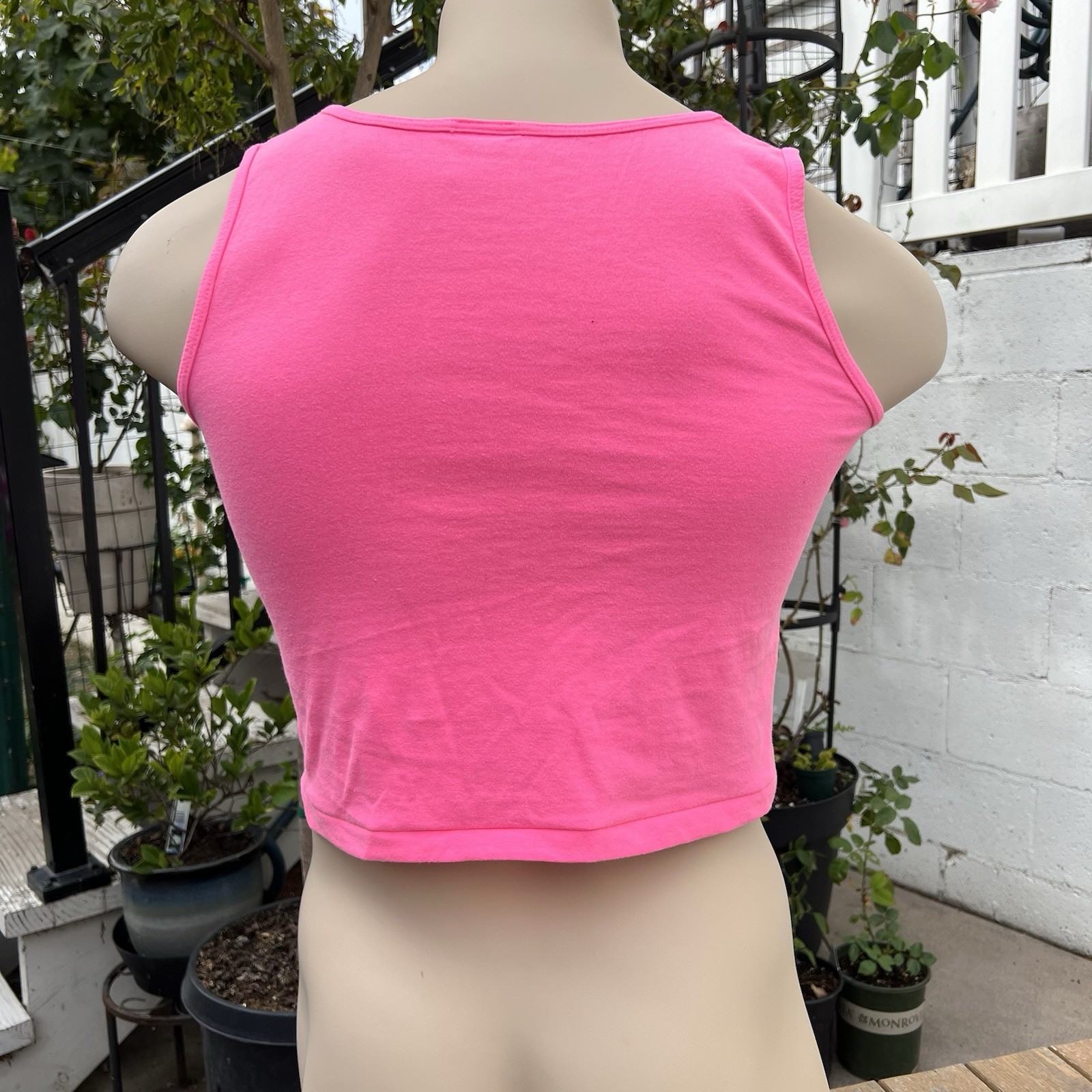 MEET ME AFTER GYM CLASS 3D Puff Logo Custom print men neon pink crop tank top