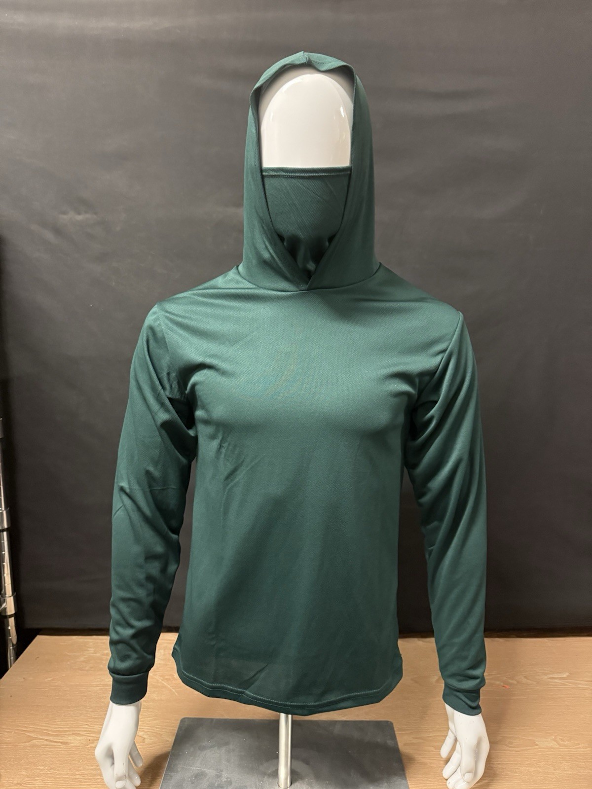 Hoodie Face Mask Long Sleeve T- Shirt 100% Polyester Material for UV Protection