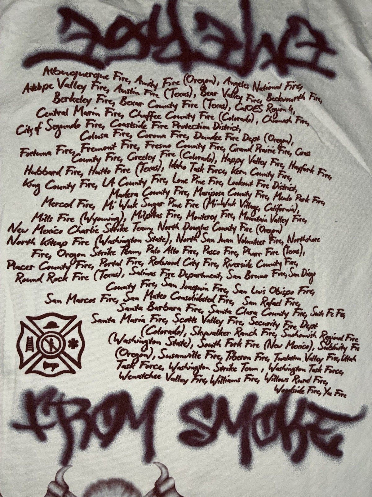 Travis Scott LAFD Tee M Cream Los Angeles Fire CA Wildfire Response NEW *spots