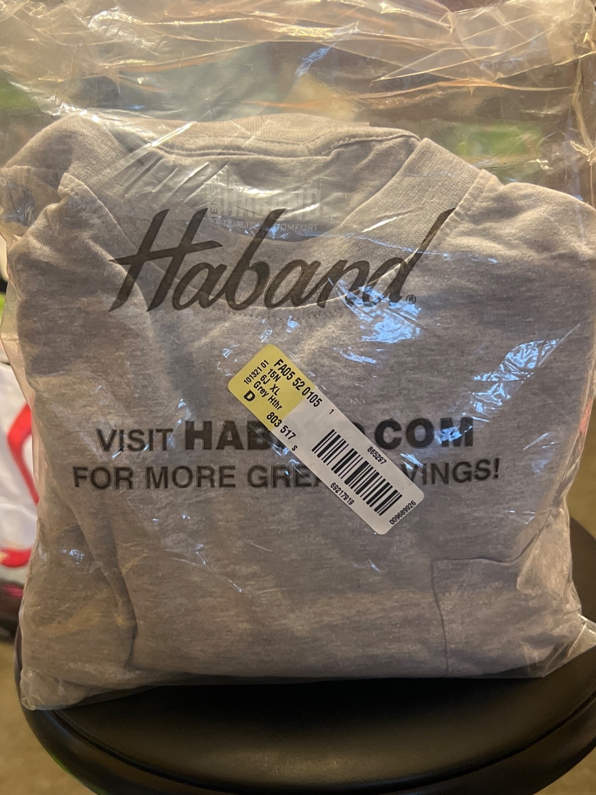 Haband Men’s Quality & Comfort Pocket T Shirt Grey Short Sleeve Crew Neck XL