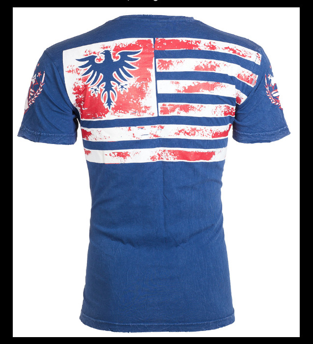 ARCHAIC by AFFLICTION American Flag CROSSED DEATH Short Sleeve Slim Fit T-shirt