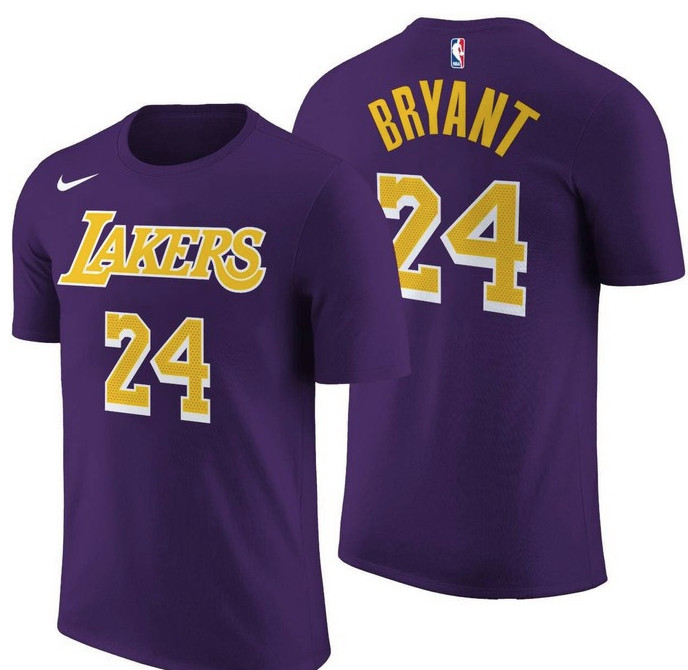Men’s Bryant #24 Los Angelesi Lakersi T-Shirt 2 Sides