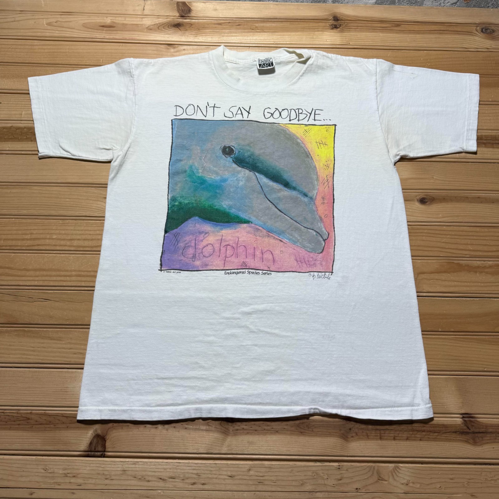 Vintage 90s Don’t Say Goodbye Dolphin Endangered Species Series T-Shirt – XL