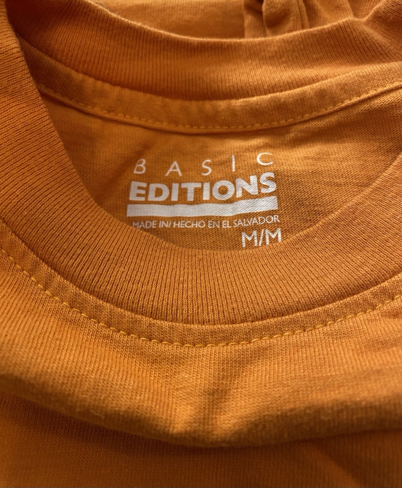 Basic Editions Men’s Crewneck T-Shirts; Set Of 1-Orange & 1-Blue (Size M)