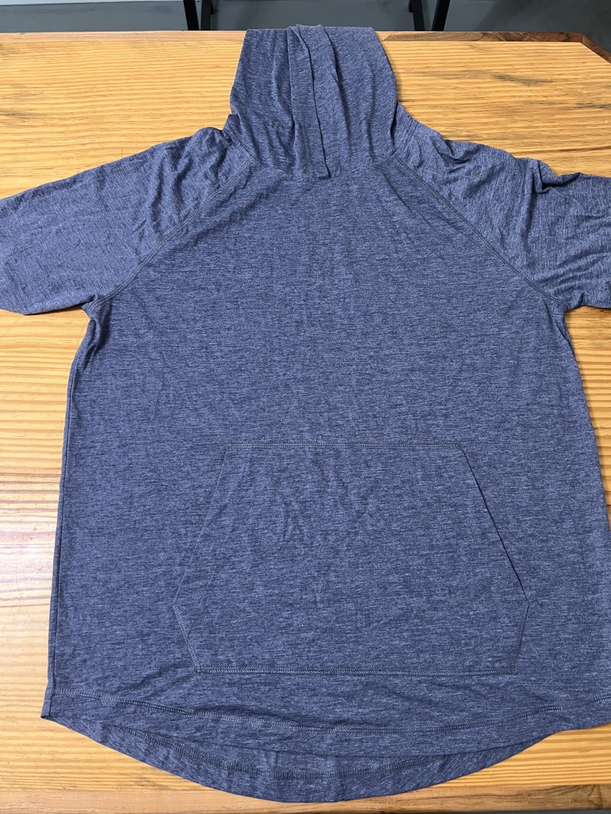 Sport-Tek PosiCharge Tri-Blend Wicking Short Sleeve Hoodie True Navy Htr Size L
