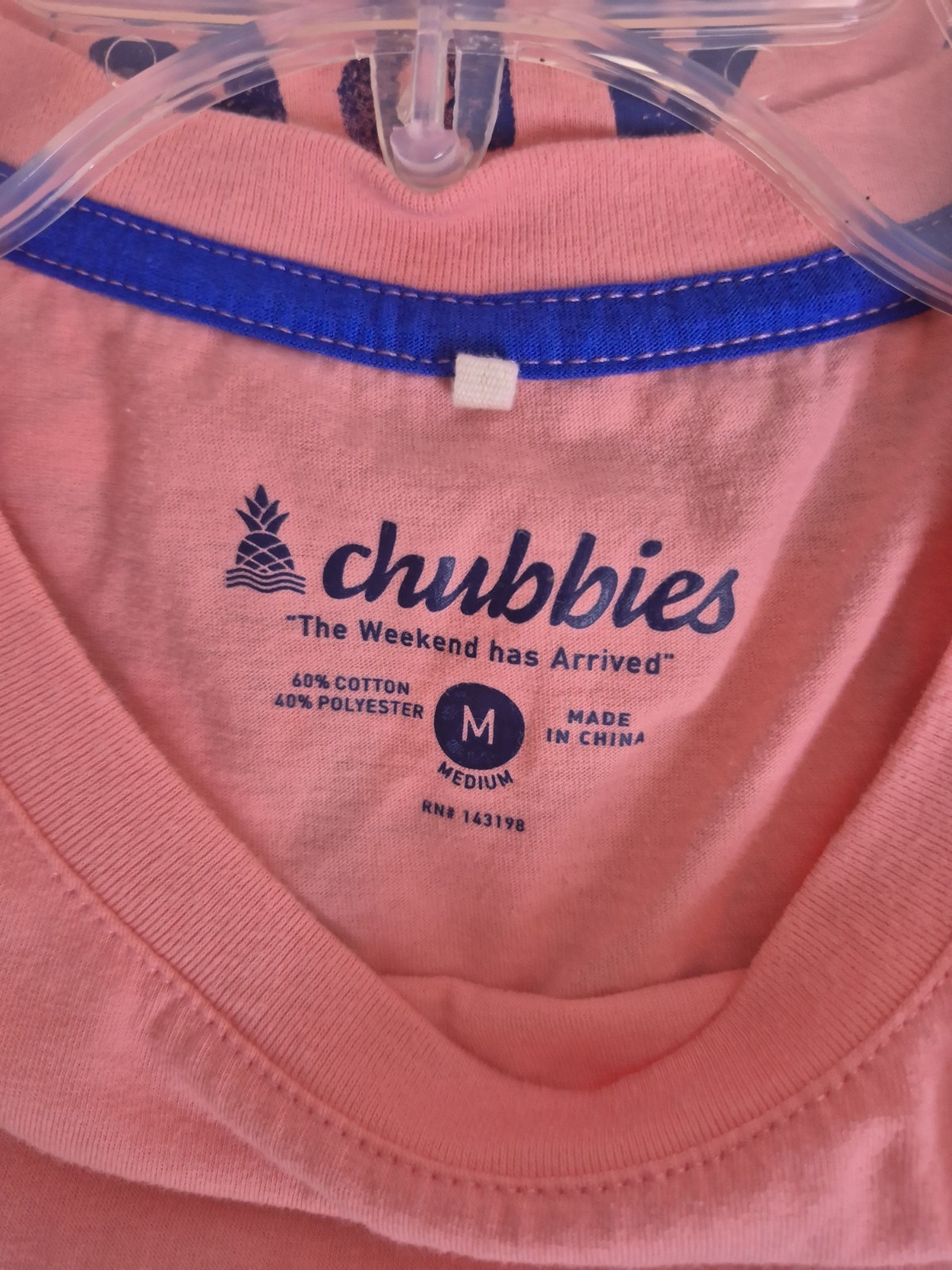 Chubbies The Weekend Has Arrived Melon Short Sleeve Tshirt Mens Size M