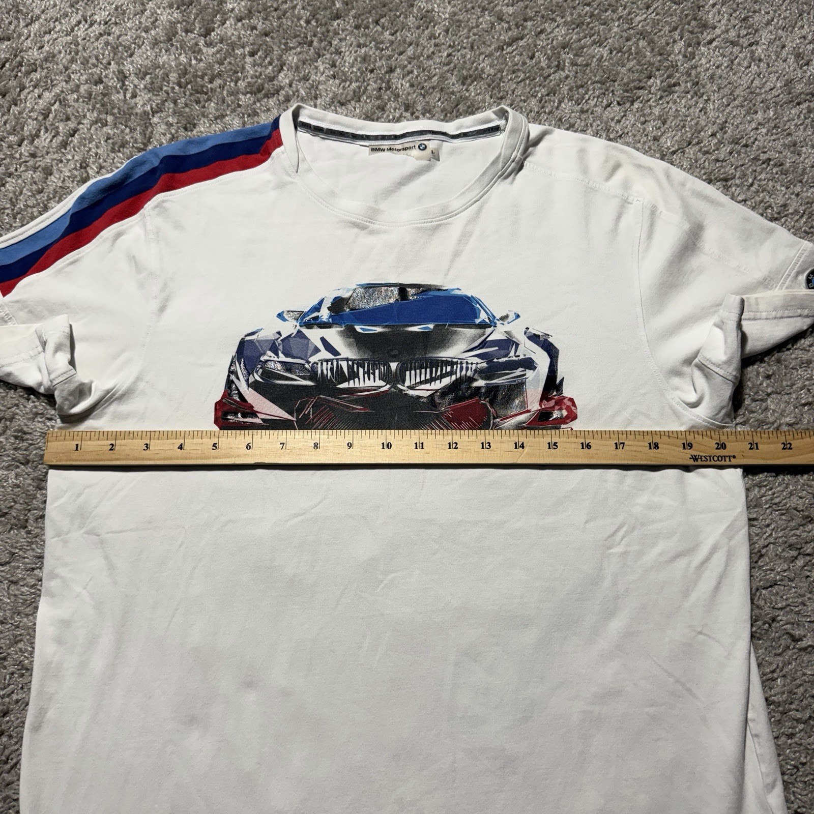 BMW Motorsport Shirt Adult Large White M3 M5 Car Graphic Racing Tee BMW Mens L