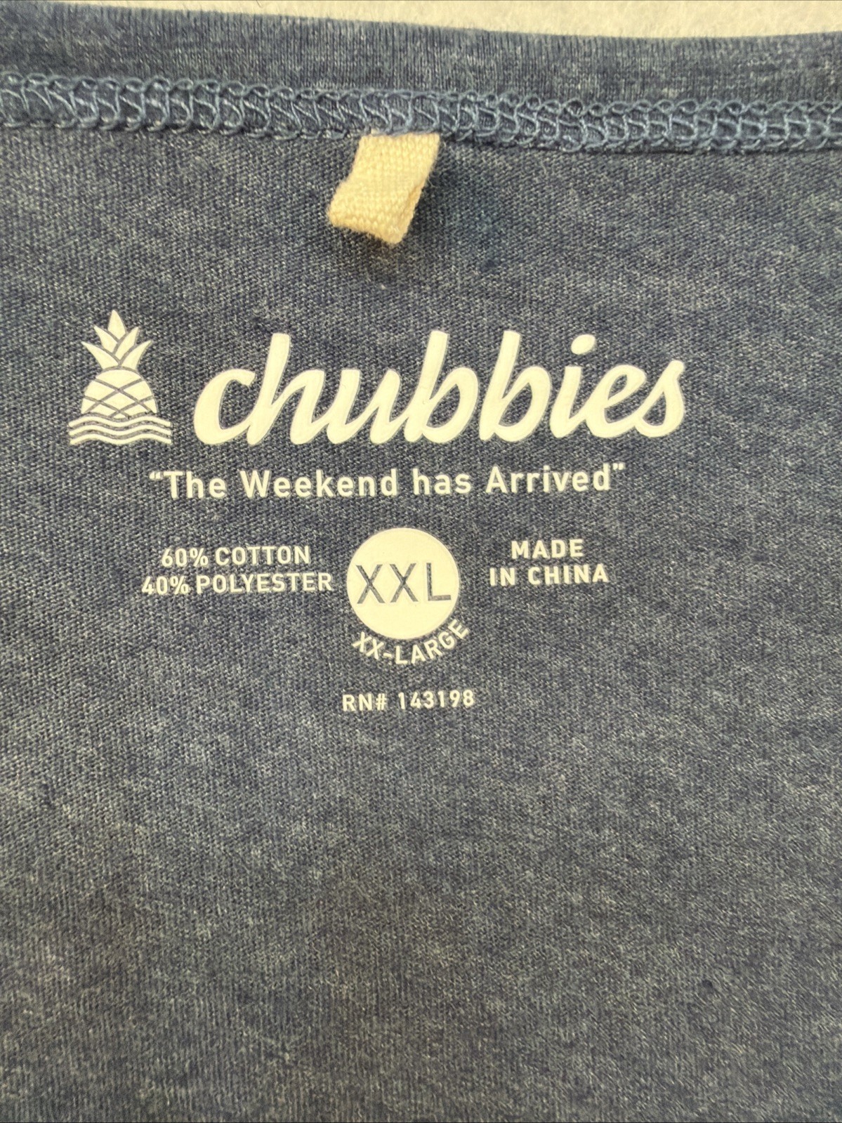 Chubbies Mens Tank Top Size XXL Blue The Weekend Has Arrived Palm Trees