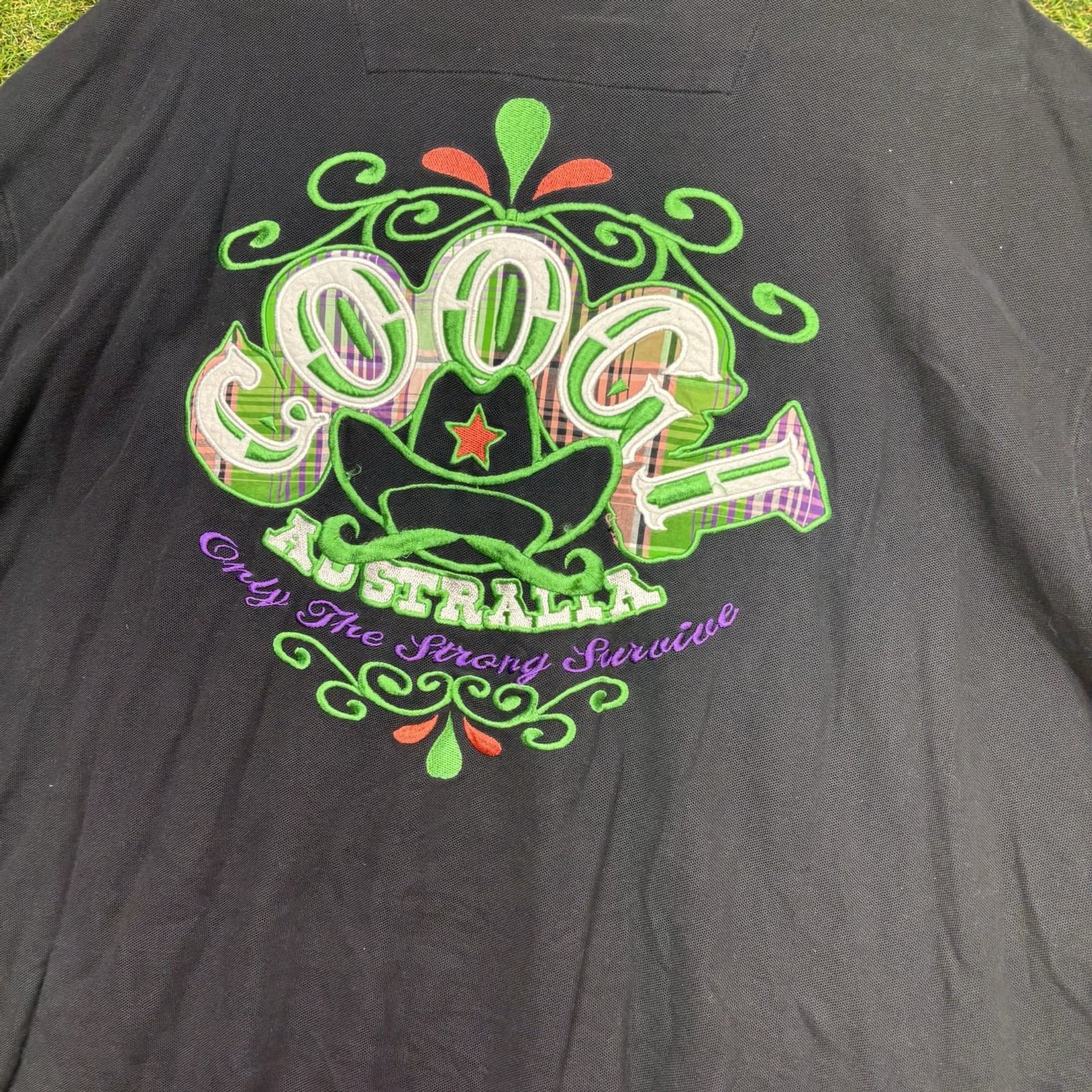 Vintage Coogi Polo Shirt Mens 4XL Black Embroidered Casual Preppy 2000s y2k