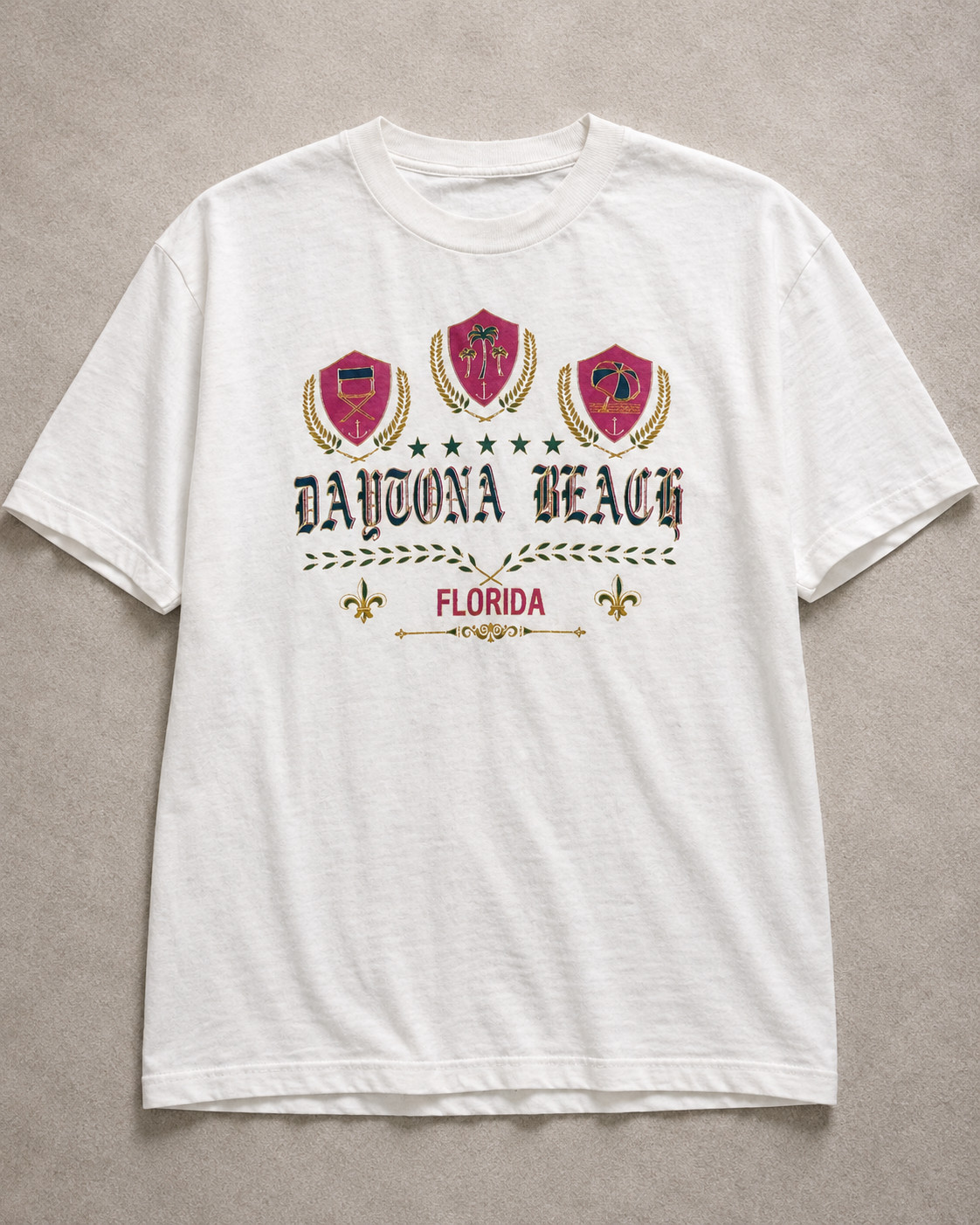 VTG Florida Tourist Tee XL Single Stitch Daytona Beach Crest Graphic USA