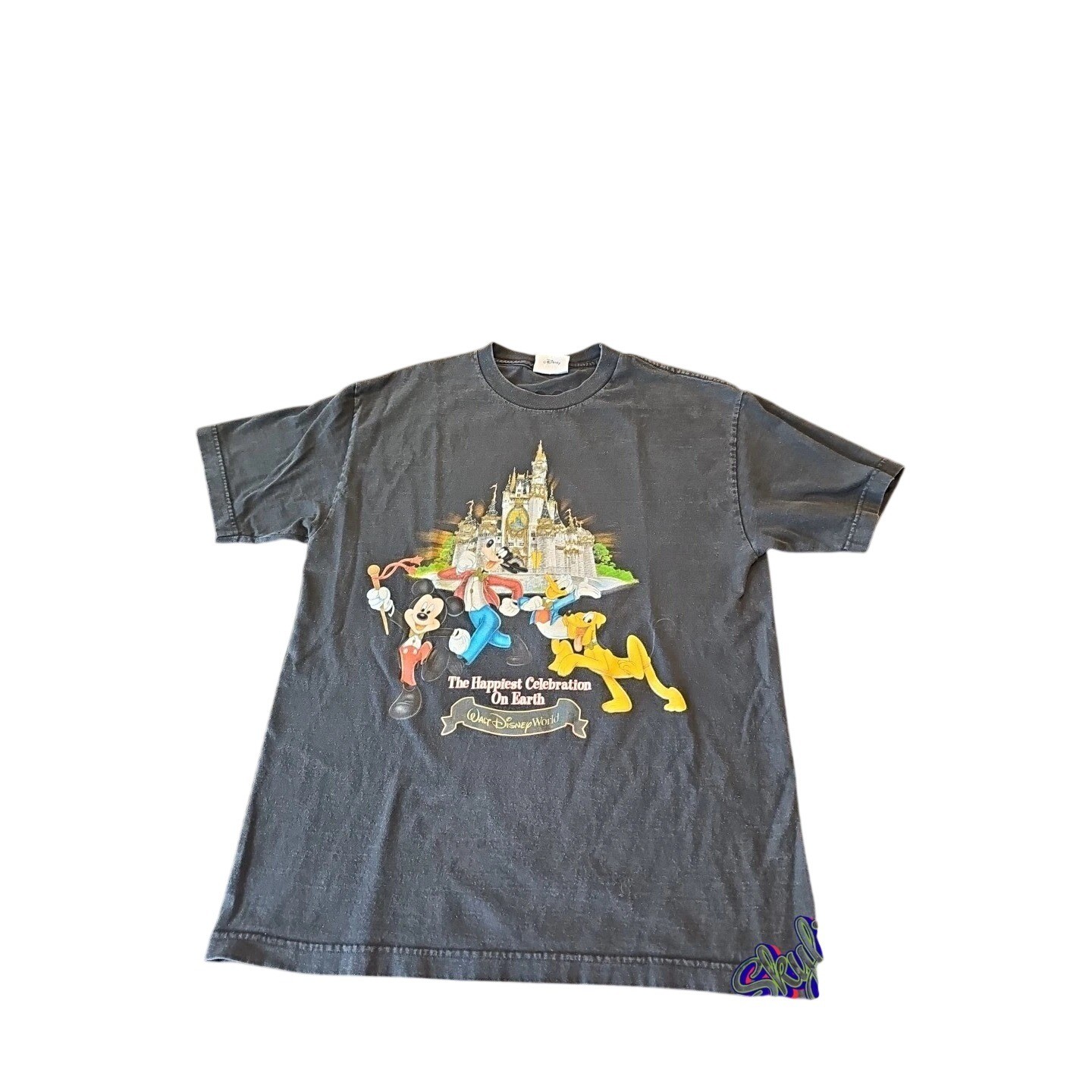 Walt Disney World Mens Black Happiest Celebration on Earth Shirt Size L