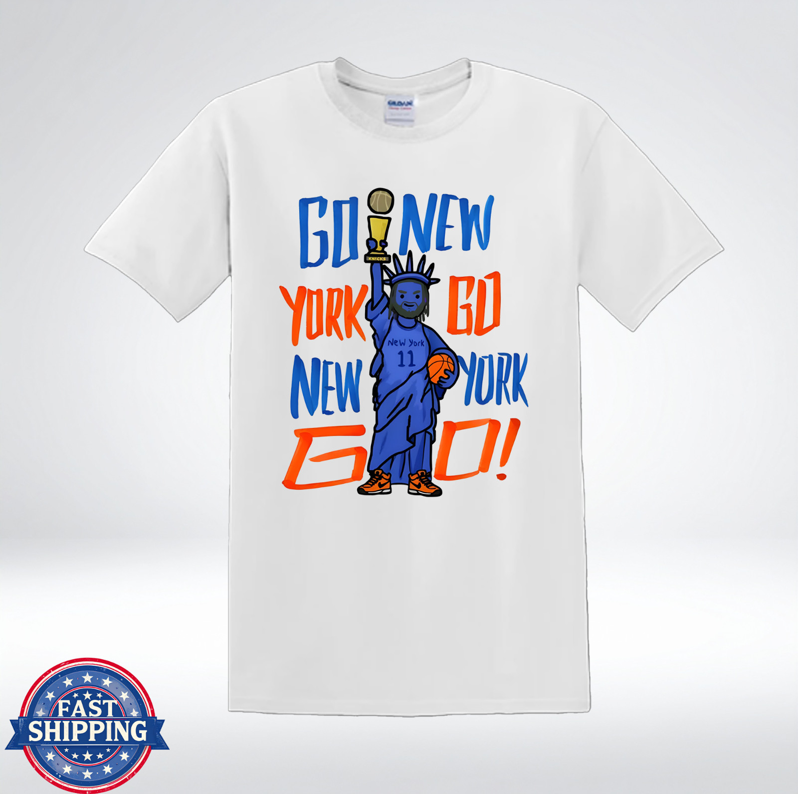 Go New York Go Basketball Fan Statue Victory Graphic T-Shirt