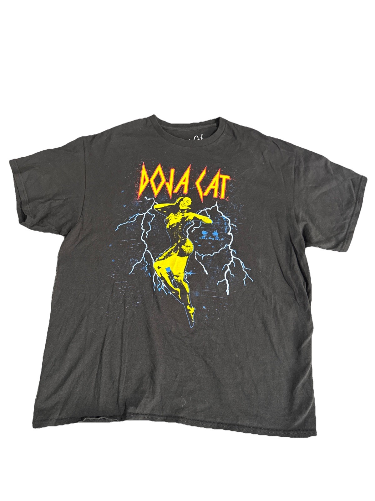 Doja Cat Men Shirt XL Black Graphic Print Lightning Band Tee