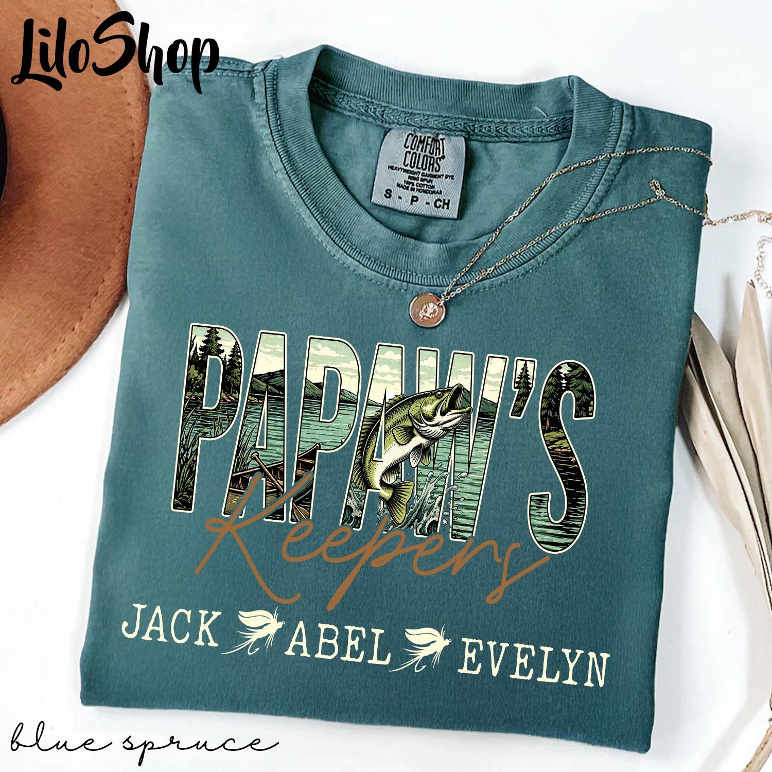 Personalized Papaw Fishing Shirt With Grandkids Names Fathers Day Gift