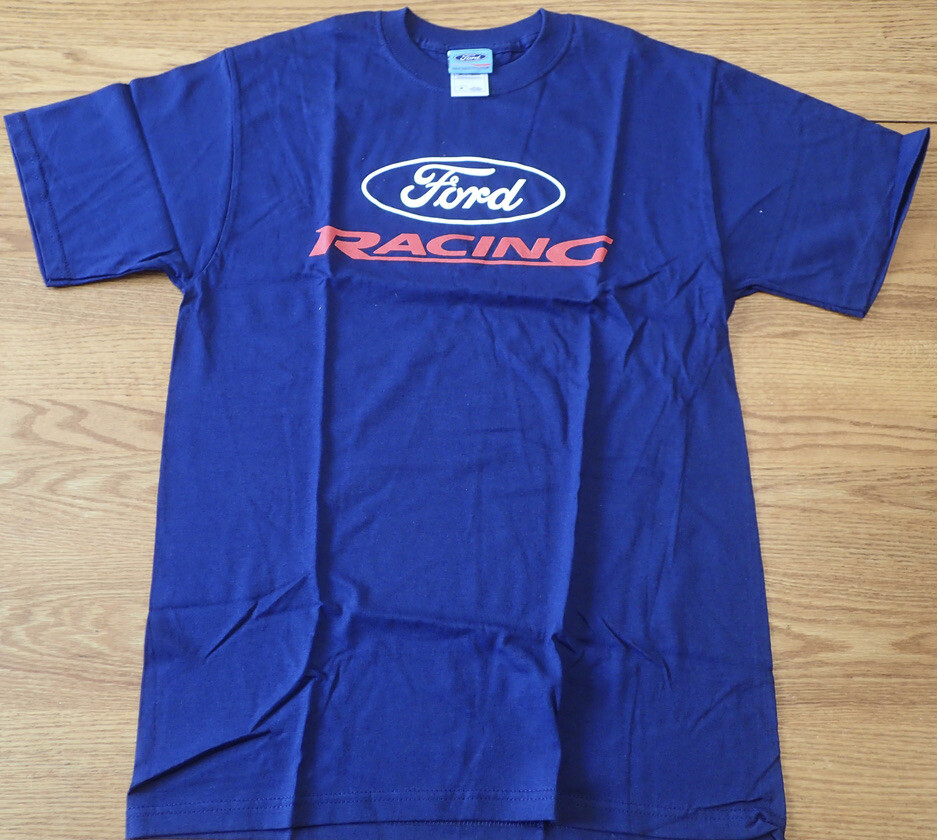 FORD COLLECTION Racing Graphics Logo Blue T-Shirt Size Medium NWT