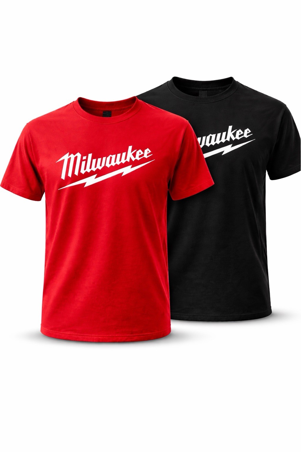 Milwaukee Style T-Shirt 2 Pack Red & Black 100% Cotton | Mechanic Work Shirt