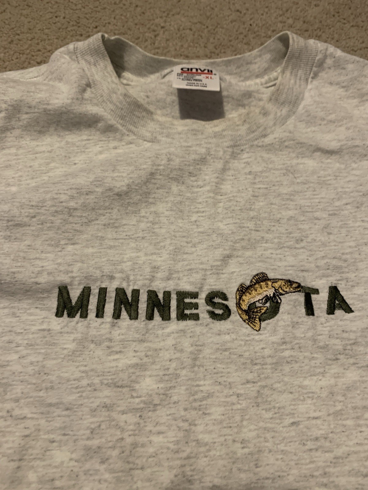Vintage 1990’s Minnesota Fishing Shirt Size XL Made in USA