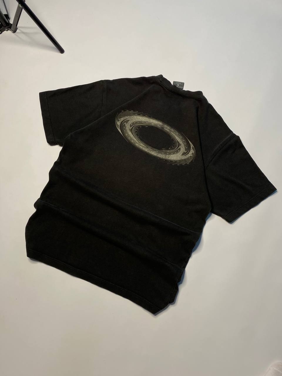 Rare Vintage Faded Oakley Software Vortex Swirl Black T-Shirt