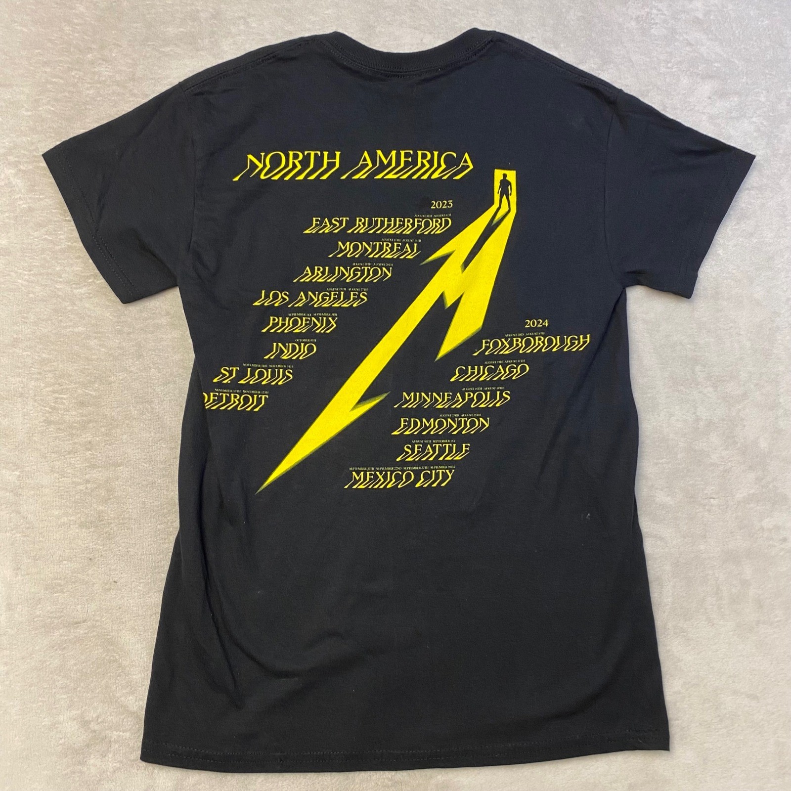 Metallica 2023-2024 Tour T-Shirt Band Tee Concert Graphic Black Small
