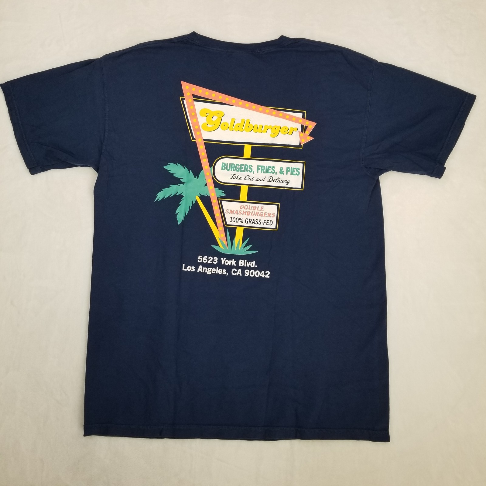 Goldburger Graphic Pocket T-Shirt Men’s Size Large Navy Blue Comfort Colors