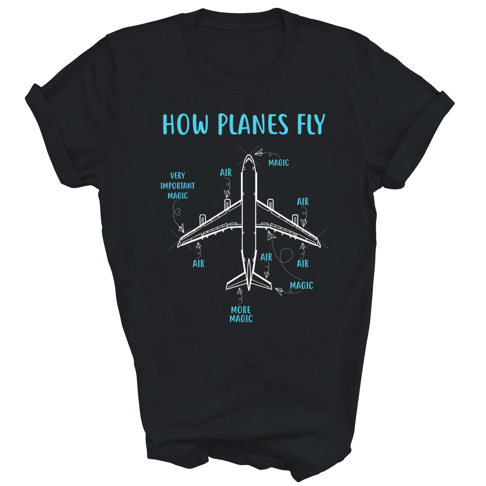 How Planes Fly Funny Aviation Engineer Pilot Airplane Aircraft Unisex Shirt Gift