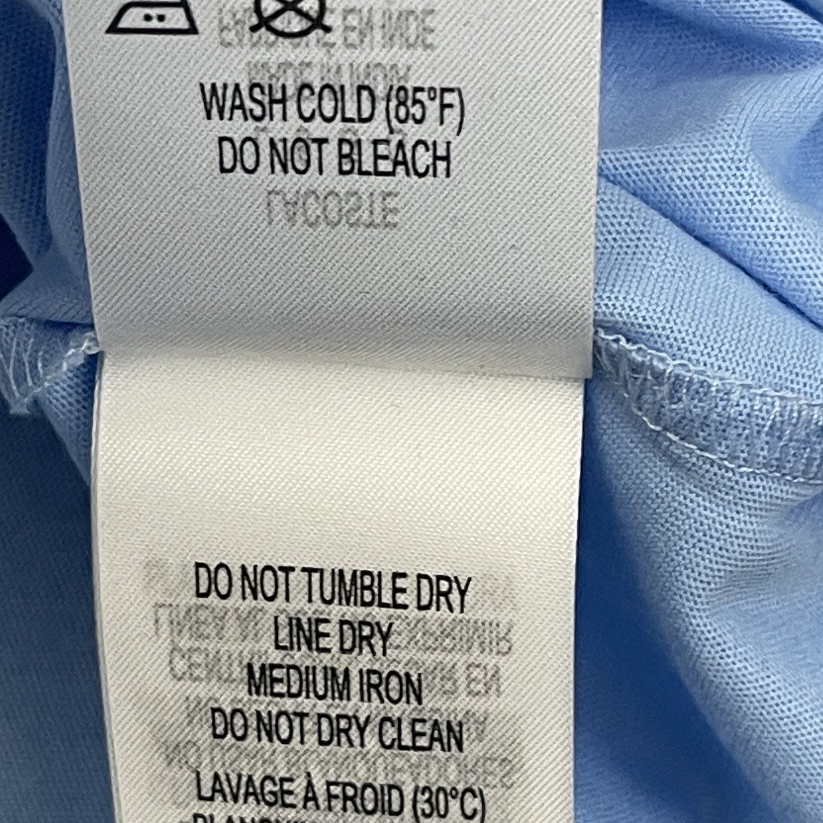 Lacoste T-Shirt Regular Fit Men’s L Solid Light Blue Cotton Logo Crew Neck NWT