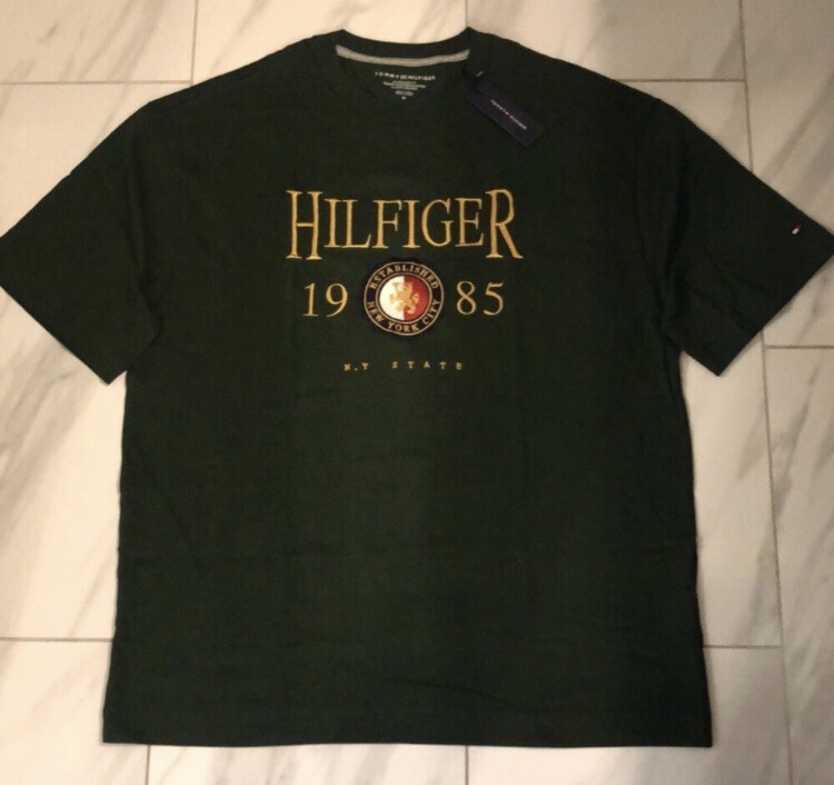 Tommy Hilfiger Oversized T-Shirt Dark Green Gold (Measurements in Desc.) $49.50