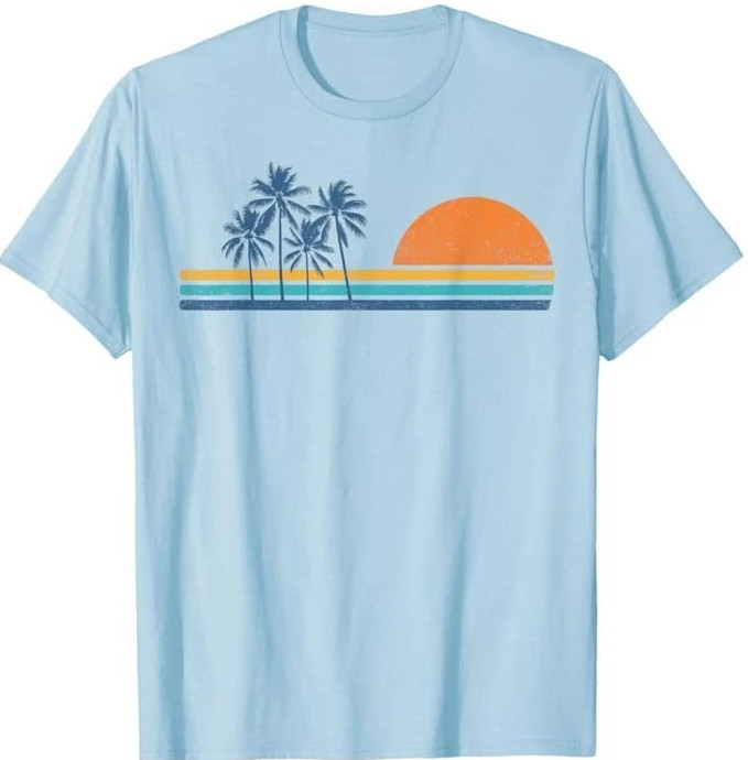 Retro 70s Sunset Palm Trees Vintage Tropical Beach Graphic T-Shirt 5