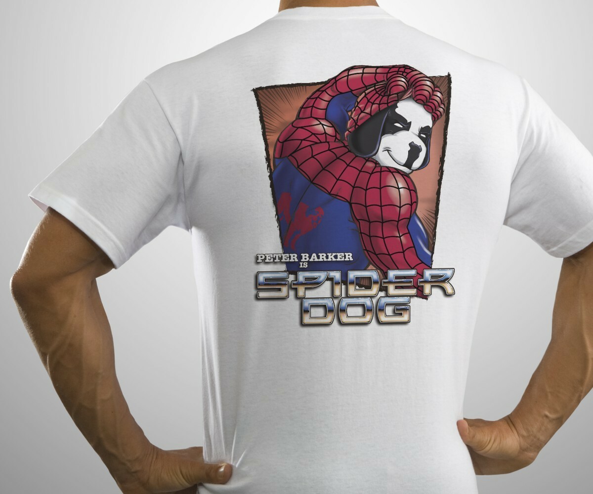 Peter Barker Spider Dog Man Big Dogs Tee Shirt 2X 5X White 100% Cotton Parker
