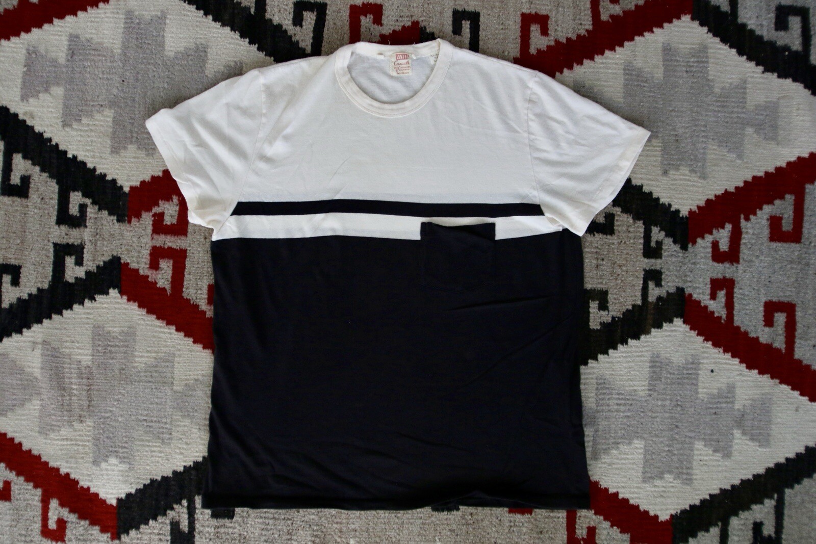 Levi’s Vintage Clothing Striped Shirt 1960’s Mens L Large Black And White