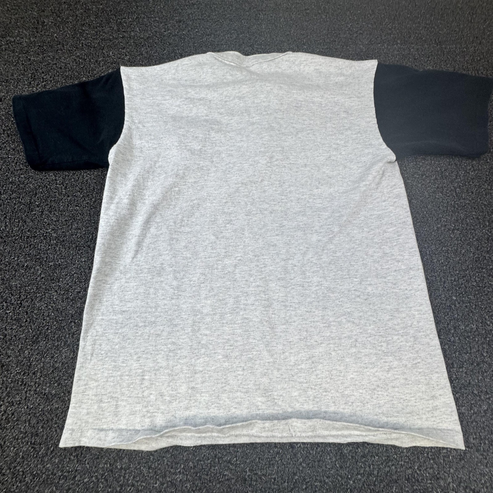 Vtg Cotton Deluxe Shirt Mens M Gray Henley Colorblock Single Stitch T-Shirt