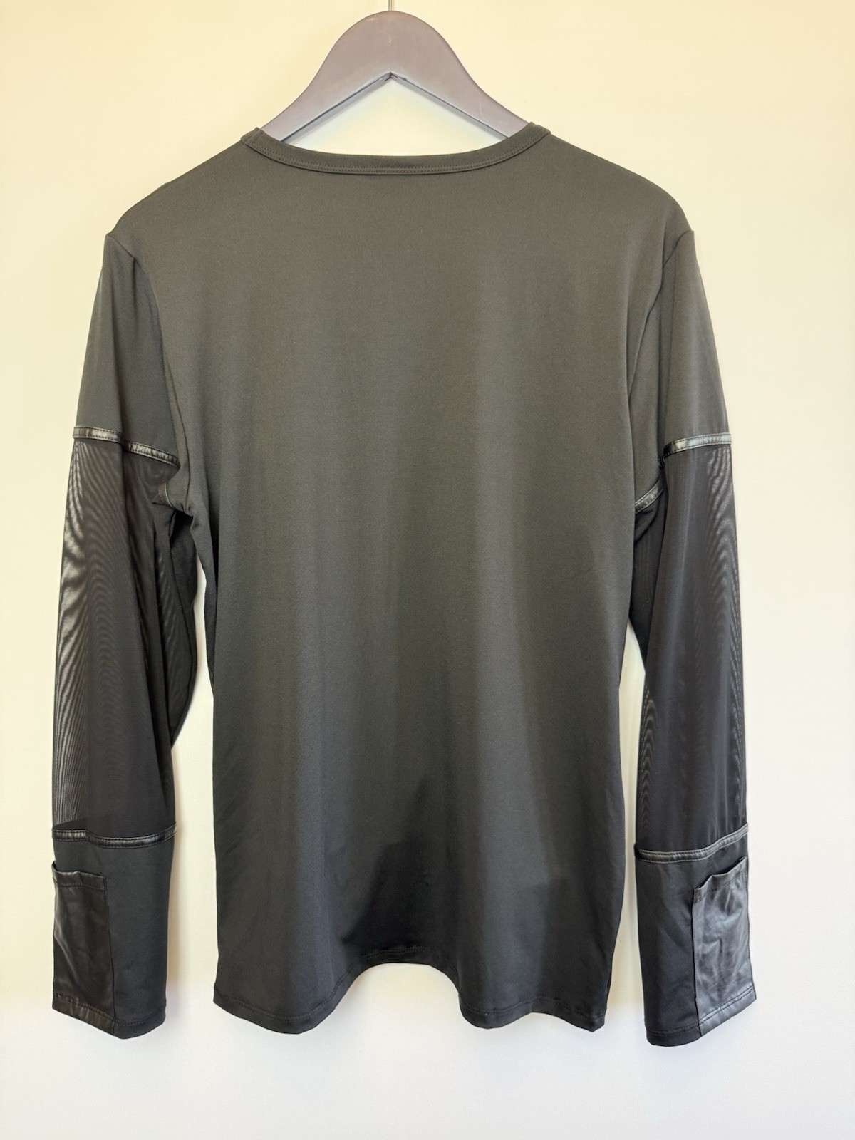 NEK Men’s Harness Top Size Large Black Long Sleeve Mesh Erotic