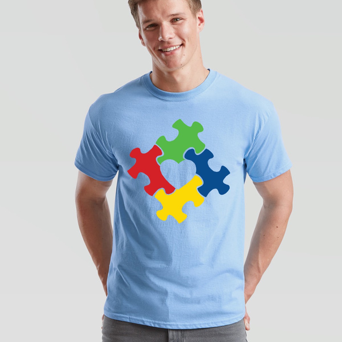 Colorful Abstract Puzzle Piece Support Unisex Tshirt Neurodiversity Support
