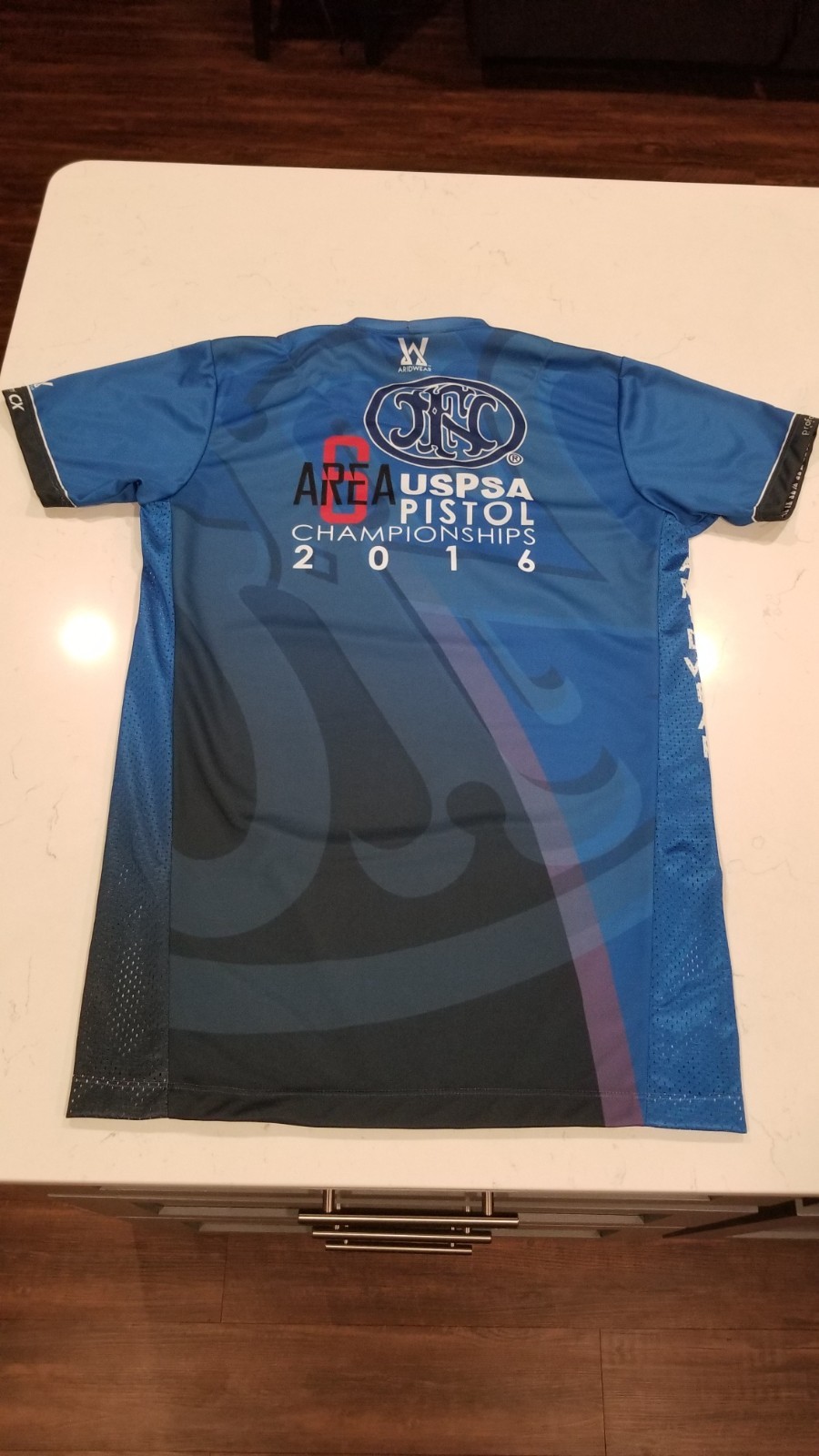 2016 USPSA Shirt Pistol Championships Area 6 Size Med Blue Breathable Quick Dry