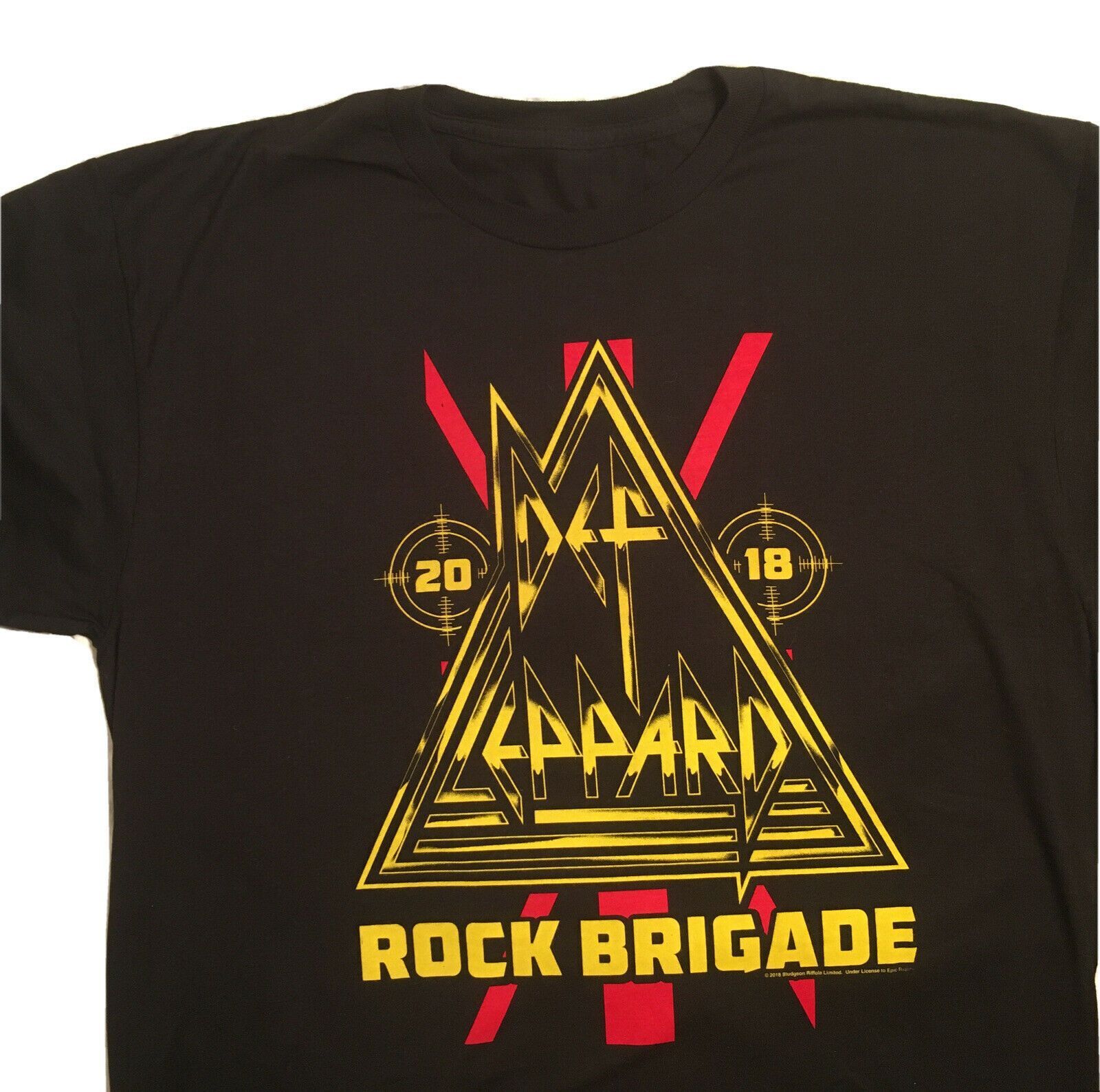DEF LEPPARD 2018 ROCK BRIGADE Black T-shirt, Red Yellow Logo, Men’s XL (?)