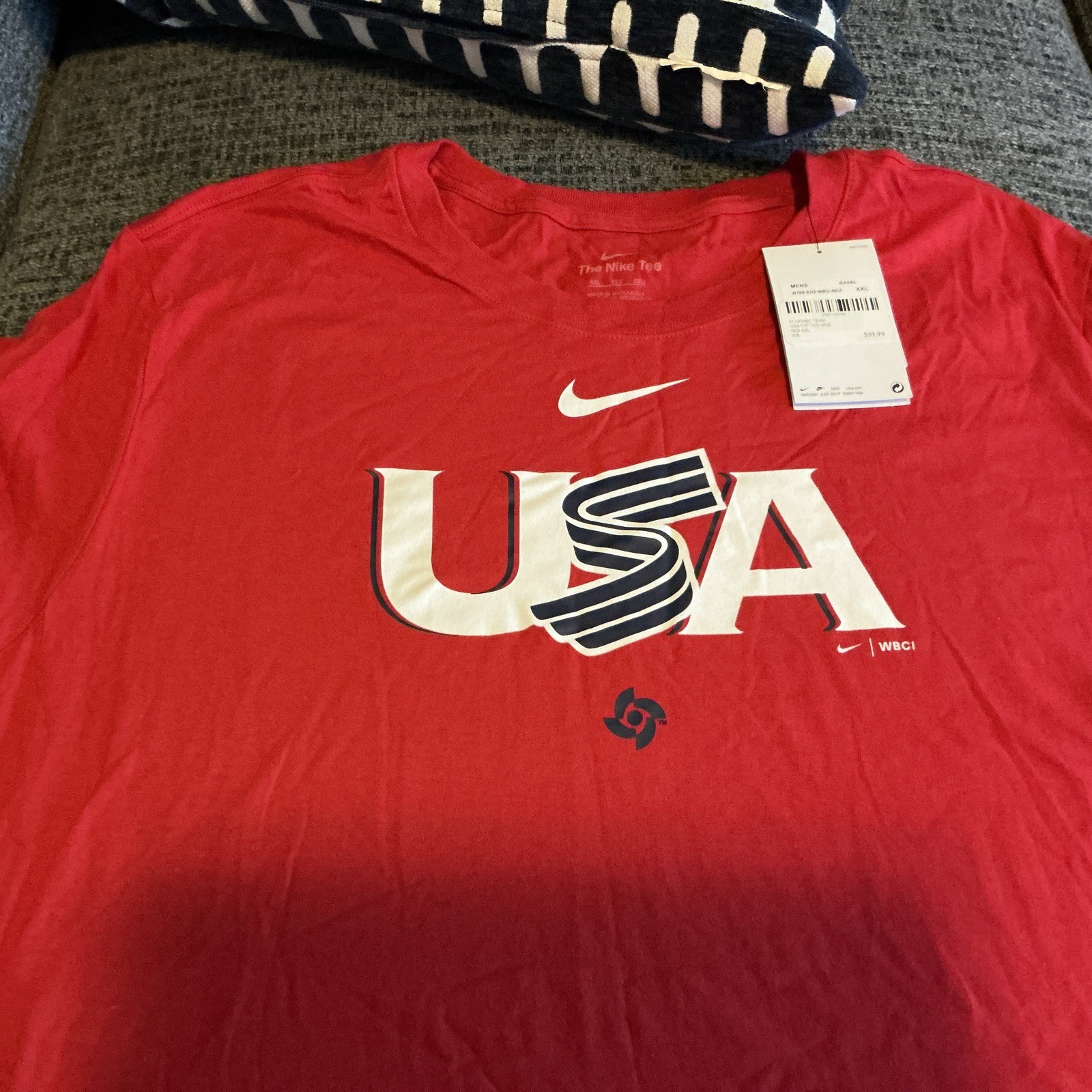 Nike USA World Baseball Classic Wordmark T-Shirt Size Medium