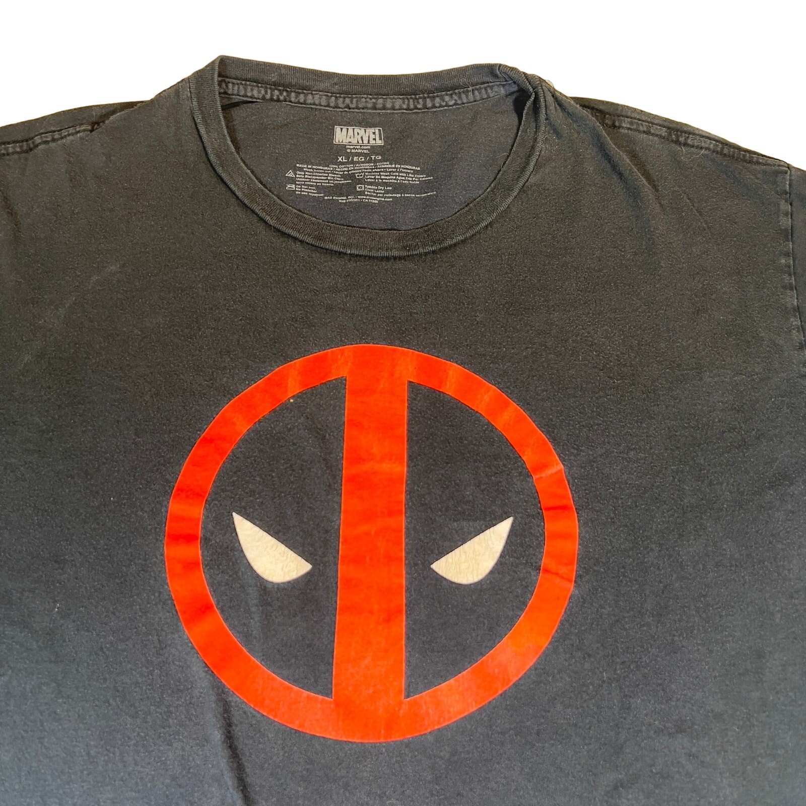 Marvel Universe X-Men Comics Deadpool Logo T-Shirt Men’s XL Black