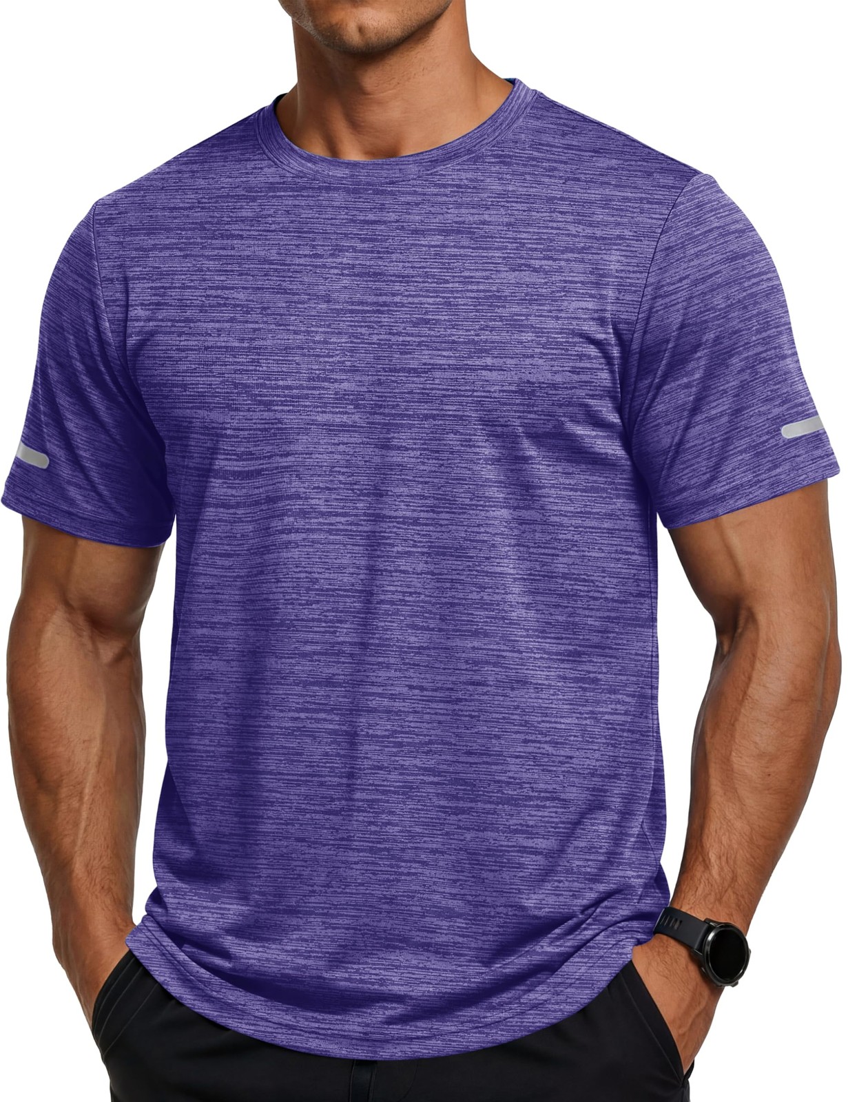 Men’s Workout Short Sleeve Shirts Quick Dry Athletic Gym Running Crewneck T-S…