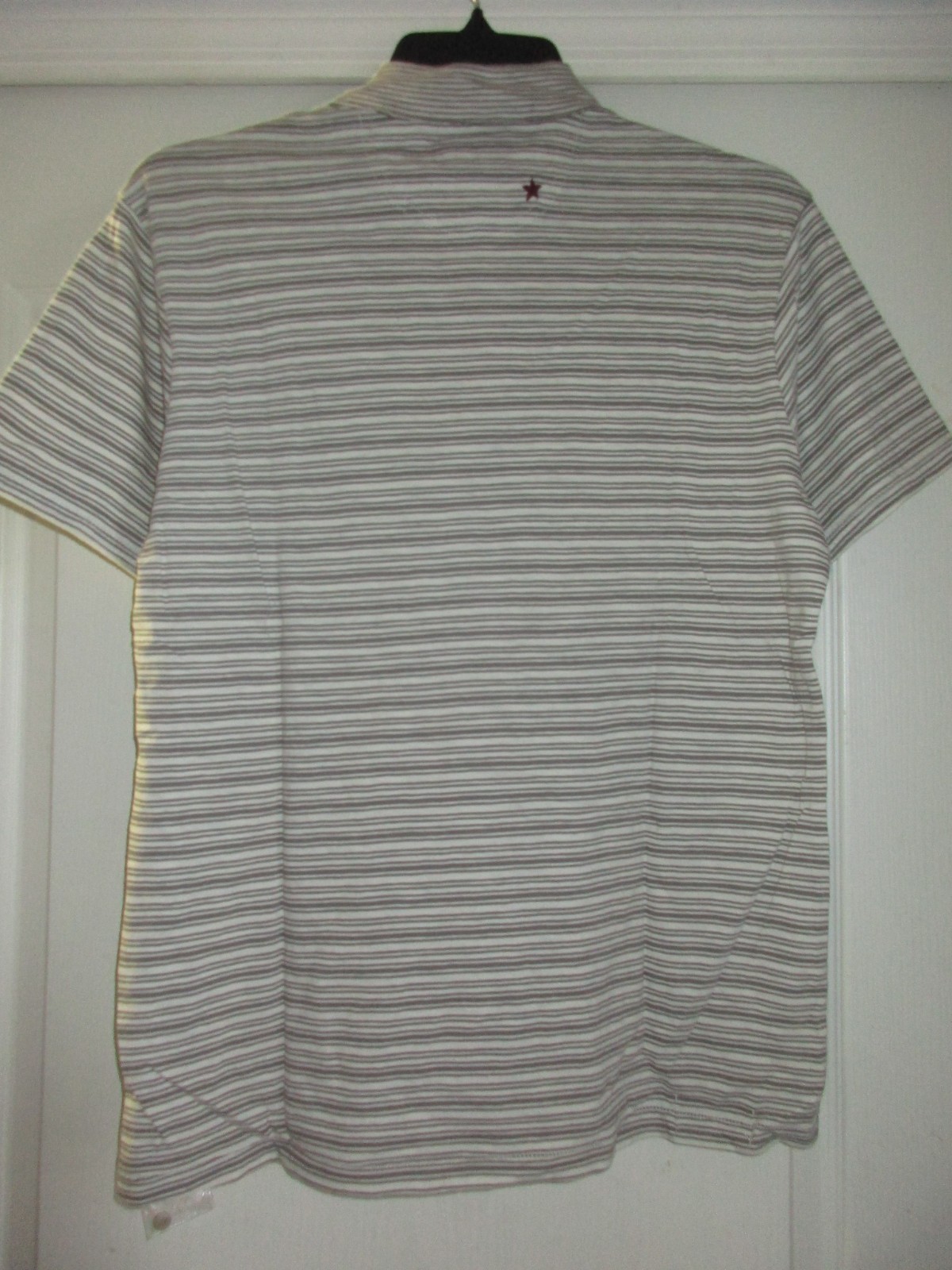 Converse Black Canvas Cotton Stripe Short Sleeve Men Henley T-Shirt L (G) U22.G9