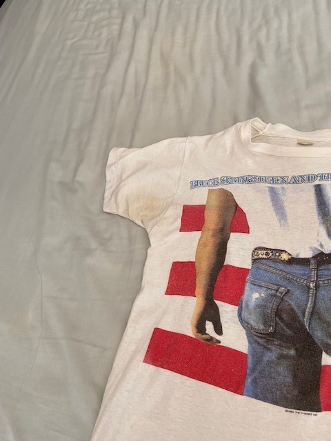 Bruce Springsteen 1984 1985 vtg t shirt Tour Dates Concert Fits S but says M