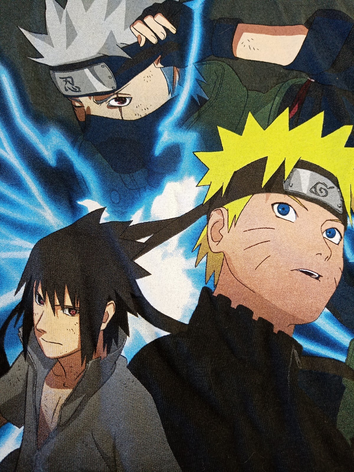 Naruto Shippuden T-shirt Size Extra Large XL gray Vintage Sasuke Kakashi 02-07