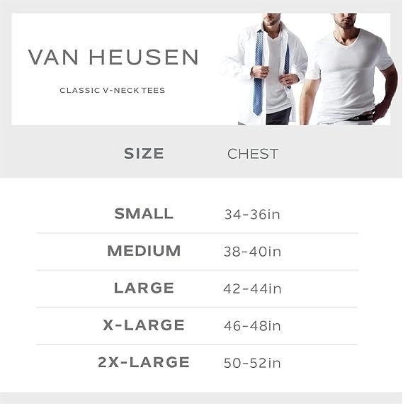 Van Heusen® Men’s 4 Pack Soft Cotton Tag Free CLASSIC V- Neck TEES