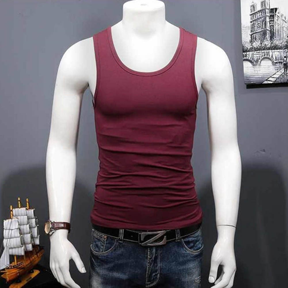 Men’s U-Neck Sleeveless Sports Tank Top for Gym Fitness Training and Activity