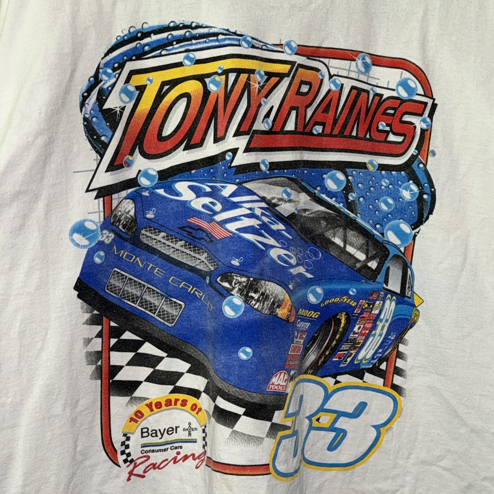 NASCAR Tony Raines Front BACK Racing T Shirt #33 Size 2XL Read! E2200