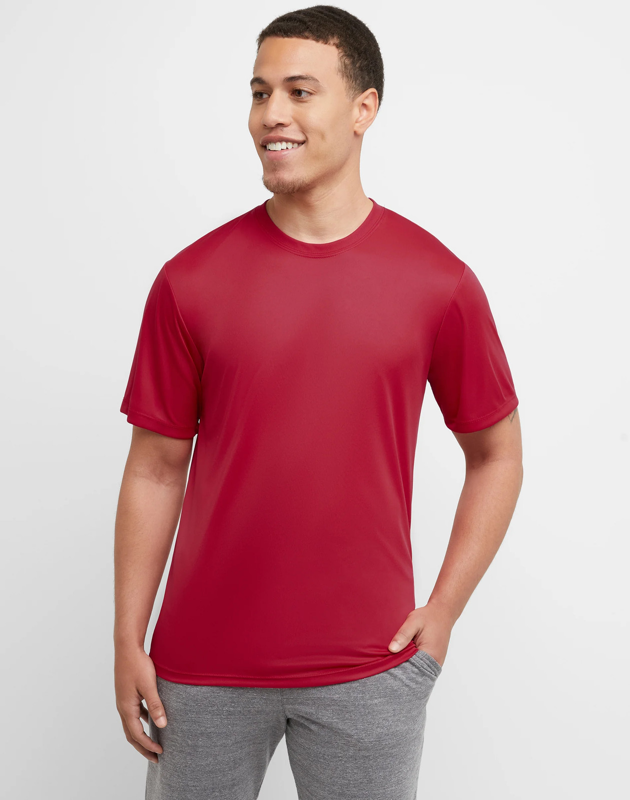 Hanes 2-Pack Cool Dri Men’s T-Shirt Sport Performance Tee Comfort Ribbed Light