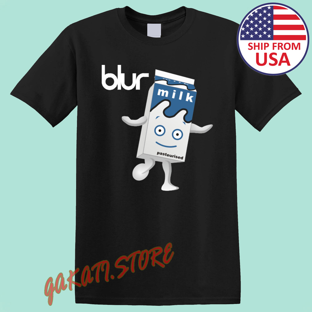 BLUR MILK COFFEE AND TV DISTRESSED Men’s Black T-Shirt Size S-5XL