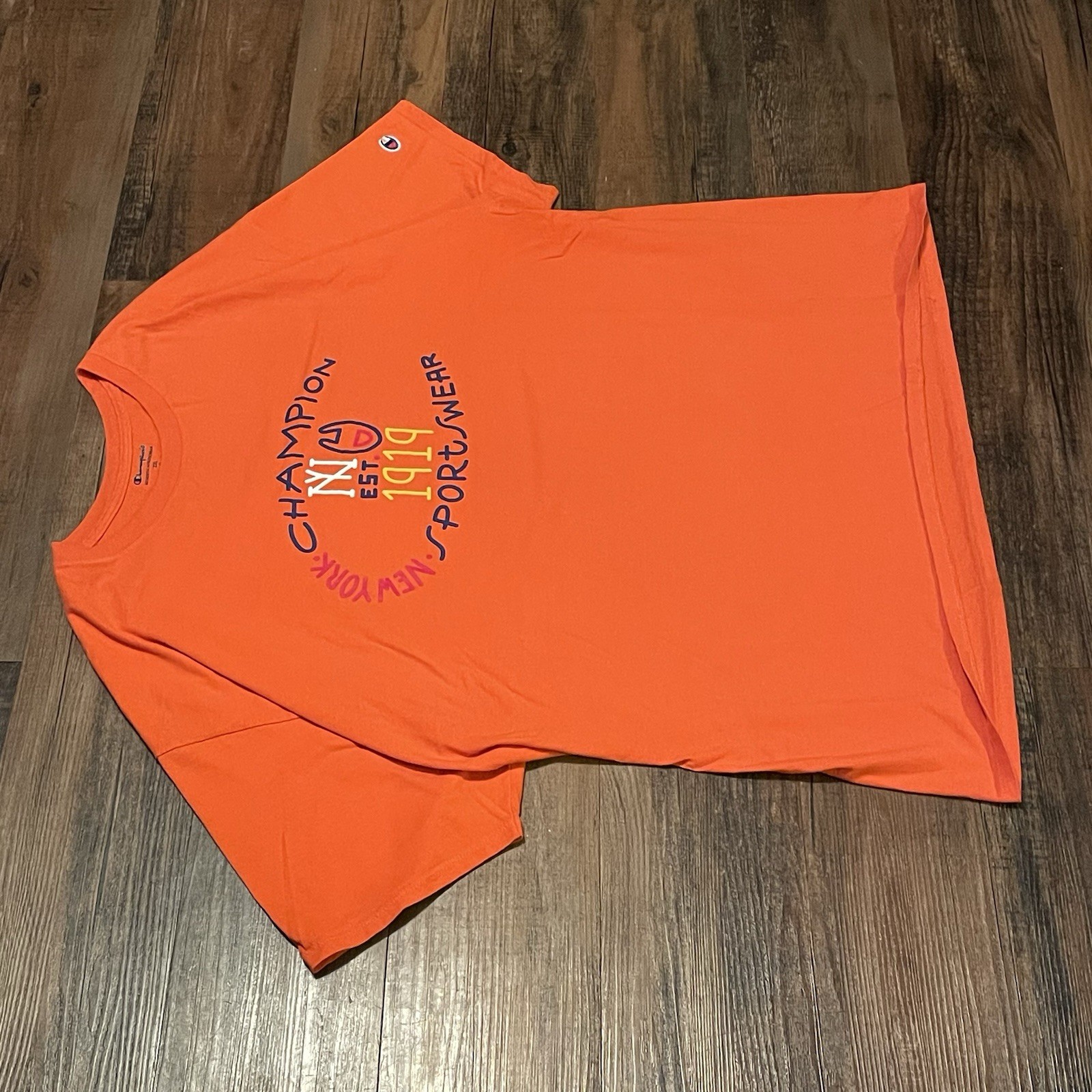 Champion Heritage T-Shirt Mens 2XL Orange New York Sportswear Graphic Tee