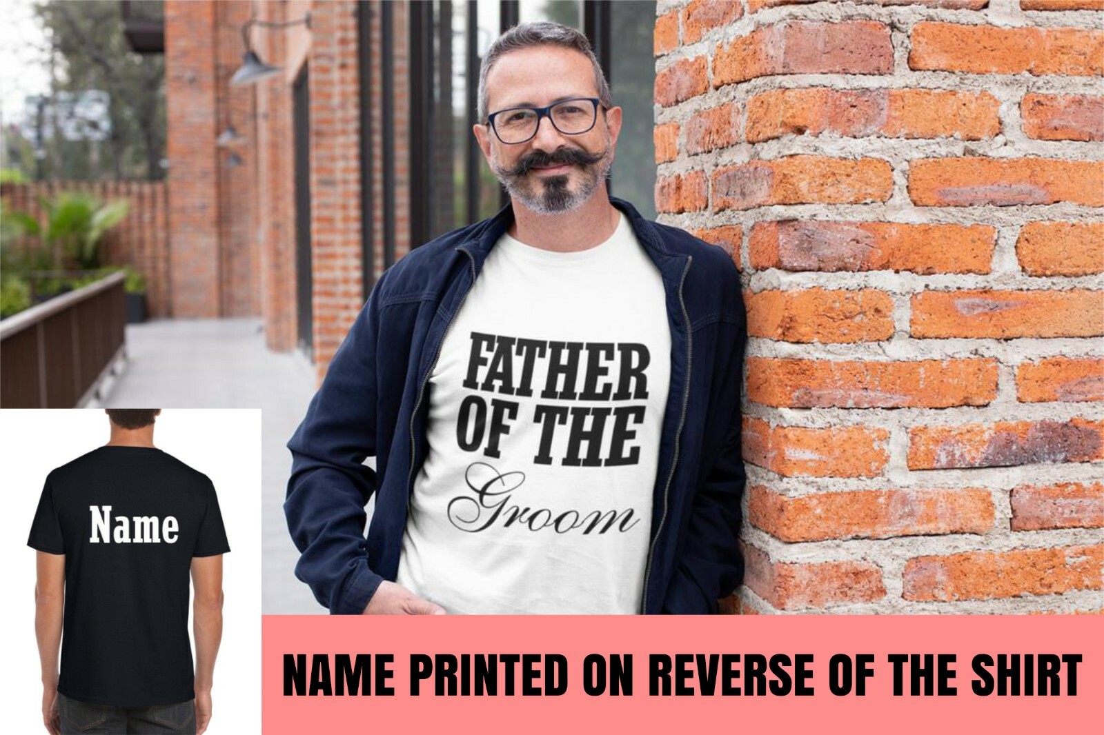 Personalised FATHER OF THE GROOM TSHIRT Marriage Keepsake T Shirt Bride Stag Do